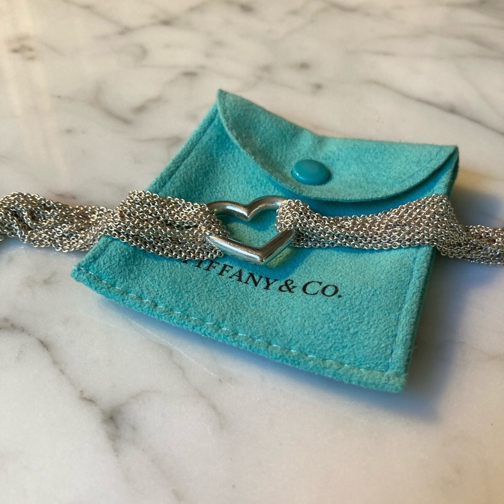 Tiffany open heart mesh bracelet